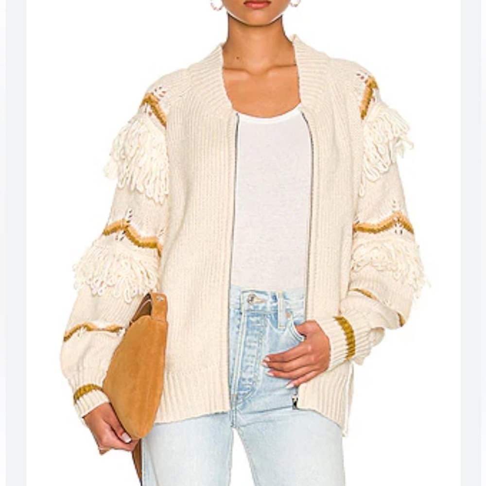 Jen's Pirate Booty NWOT Knit Zip Front Wool Dream Jacket in Snowed In Small